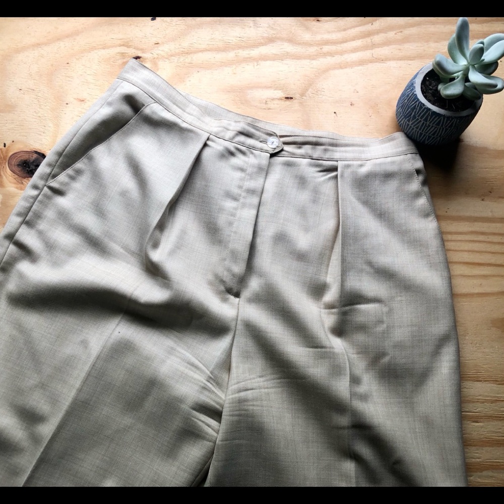 Vintage High Waist Wool Trousers